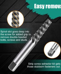 COMOWARE Screw Extractor & Left Hand Drill Bit Set- Broken Bolt Remover HSS M2, 10pcs with Metal Index Case 21 71JycsNVE L