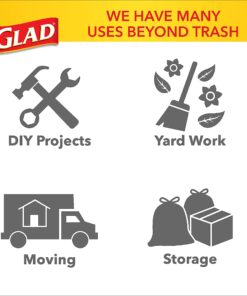 Glad Large Drawstring Trash Bags, ForceFlex 30 Gallon Black Trash Bags, 50 Count 50 Count (Pack of 1) 26 71Jzr3MikjL