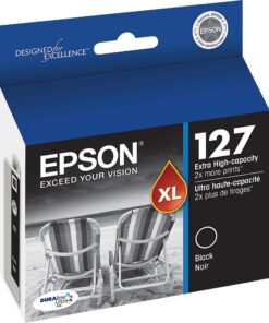 EPSON 127 DURABrite Ultra Ink Black Cartridge For NX-530, NX-625, WF-3520, WF-3530, WF-3540, WF-545, WF-60, WF-630, WF-633, WF-635, WF-645, WF-7010, WF-7510, WF-7520, WF-840, WF-845 16 71JztUdB8L