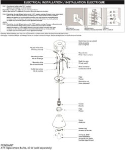 Globe Jackson 1-Light Pendant, Antique Brass, Bronze Accent, Glass Shade,64750 47 71K bVaH7L