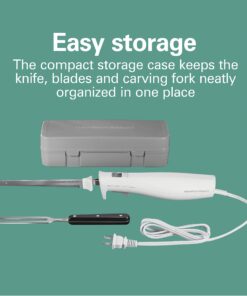 Hamilton Beach Electric Knife Set for Carving Meats, Poultry, Bread, Crafting Foam & More, Reciprocating Serrated Stainless Steel Blades, Ergonomic Design Storage Case + Fork Included, 5 Foot Cord New for 2023 20 71K06o0fF0L 4