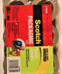 Scotch Sure Start Packing Tape, Clear, Holiday Wrapping Tape with Quiet Unwind and Easy Start, 1.88 in. x 25 yd., 6 Tape Rolls 6 Rolls 47 71K0AgMeabL