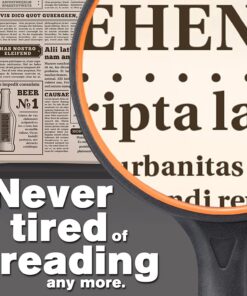 Dicfeos Magnifying Glass 10X Handheld Reading Magnifier with Cleaning Cloth-100MM Large Magnifying Lens with Non-Slip Soft Handle for Seniors Book Newspaper Reading and Kids Nature Hobby Exploration 17 71K0k1TzWLL