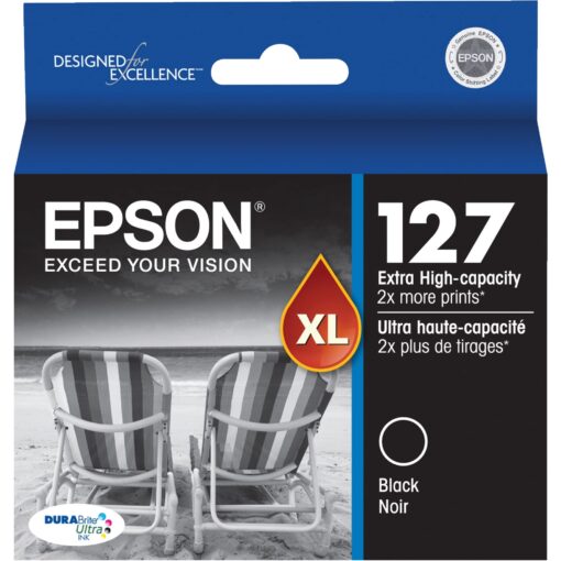 EPSON 127 DURABrite Ultra Ink Black Cartridge For NX-530, NX-625, WF-3520, WF-3530, WF-3540, WF-545, WF-60, WF-630, WF-633, WF-635, WF-645, WF-7010, WF-7510, WF-7520, WF-840, WF-845