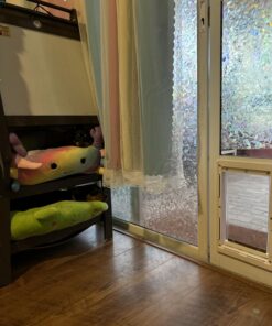 Ideal Pet Products Aluminum Pet Patio Door, Adjustable Height 77-5/8" to 80-3/8", 7" x 11-1/4" Flap Size, White 18 71K1vgzWCVL