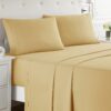 Nestl Queen Sheet Set - 4 Piece Bed Sheets for Queen Size Bed, Double Brushed Queen Size Sheets, Hotel Luxury Camel Gold Sheets, Extra Soft Bedding Sheets & Pillowcases 14 71K35 9Kl0L