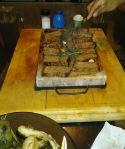 Himalite Himalayan Pink Salt Block & Metal Tray Set 12” x 8” x 1.5” for Cooking, Grilling, Cutting, and Serving with Himalayan Cooking Accessories 37 71K4L2SpsWL