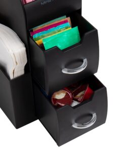 Mind Reader 11-Compartment Coffee Cup and Condiment Organizer with 2 Drawers, 11.25"L x 5.35"W x 11.15"H, Black Single 23 71K4LFtadyL