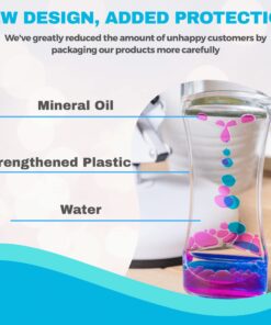 HeyWhey Liquid Motion Bubbler Timer- Ideal Sensory Toy for Kids and Adults, 3-Pack, Calming Stress Relief Fidget Toys for Kids with ADHD, Anxiety, and Autism,Desk Decor for Special Education Classroom Blue Spiral 19 71K4OwhOlyL