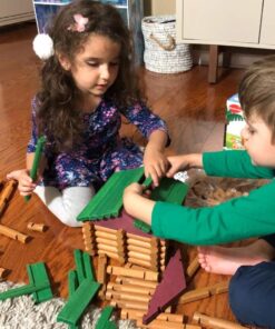 Alternative view of Joqutoys 170 PCS Classic Building Log Toys, Wood Logs Set Set for Boy, Creative Construction Educational Gift for Kids Ages 3+