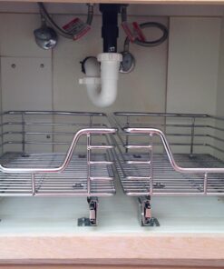 Household Essentials Glidez Chrome-Plated Steel 1-Tier Sliding Under Sink Cabinet Organizer, Chrome Single Tier 11.5" - Standard 29 71K4xY9UxCL