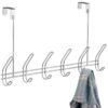 iDesign Classico Steel Over-The-Door 12-Hook Storage Rack - 18.75" x 5" x 10.75", Chrome 6 Hook 16 71K5HnDuMVL
