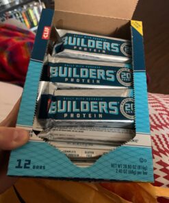 CLIF Builders - Chocolate Flavor - Protein Bars - Gluten-Free - Non-GMO - Low Glycemic - 20g Protein - 2.4 oz. (12 Count) 51 71K5Sl1SSEL
