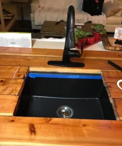 Kraus KGD-410B 24 2/5 inch Dual Mount Single Bowl Black Onyx Granite Kitchen Sink Sink with Strainer 38 71K5c vGXyL