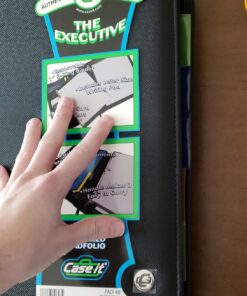 Case-it Executive Zippered Padfolio with Removable 3-Ring Binder and Letter Size Writing Pad, Black (PAD-40) Single PAD-40 55 71K5qNFUbBL