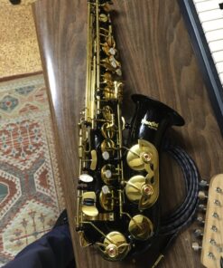 Mendini By Cecilio Eb Alto Saxophone - Case, Tuner, Mouthpiece, 10 Reeds, Pocketbook- Black & Gold E Flat Musical Instruments 44 71K8L5d2DUL 1