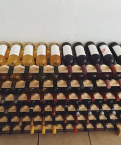Stackable Modular Wine Rack Wine Storage Rack Holder Display Shelves for Wine Cellar or Basement, Freestanding Wine Rack Thick Wood Wobble-Free (Unfinished, 12 X 6 Rows (72 Slots)) 46 71K8PnKhPBL