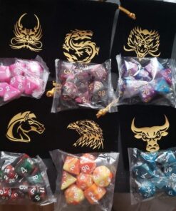 QMay DND Dice Set with 6 Pattern Dice Bag, 42 Pieces, 6 Sets Double - Colors Polyhedron Great for Dungeons and Dragons RPG MTG Table Games 6 sets-42pcs 34 71K8QO6x3L