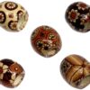 Housweety 100 Mixed Painted Drum Wood Spacer Beads 17x16mm, Round Loose Wood Beads Bulk for Braids, African Beads for Hair, Jewelry Making, Craft DIY, Macrame Rosary Bracelet Necklace Making Style 1-100PCS 17x16mm