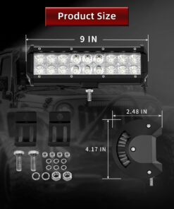 Alternative view of YITAMOTOR LED Light Bar 2Pack 54W 9inch Led Light Pod Spot Flood Combo Offroad Light Driving Fog Light Reverse Light Waterproof Van ATV Motorcycle Truck Boat Golf Cart 12V, 2 Years Warranty 9" 54W Combo Black
