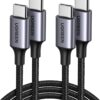 UGREEN USB C Charger Cable, 60W 2-Pack USB C Cable Nylon Braided for iPhone 15, Samsung Galaxy S23, Google Pixel 7, MacBook Air/Pro, Dell XPS, iPad Pro/Mini/Air, Switch, Steam Deck 3.3FT 16 71KCrhhsyUL