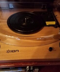 ION Audio Max LP – Vinyl Record Player / Turntable with Built In Speakers, USB Output for Conversion and Three Playback Speeds – Natural Wood Finish Max LP with Speakers Record Player only 43 71KE 68H2BL