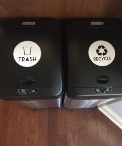 Recycle and Trash Vinyl Lettering Decal Sticker (4" x 4", White) 4" x 4" 34 71KE72IDJgL