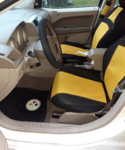 FANMATS 8752 Pittsburgh Steelers 2-Piece Heavy Duty Vinyl Car Mat Set, Front Row Floor Mats, All Weather Protection, Universal Fit, Deep Resevoir Design 21 71KEHvkS7xL