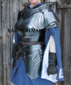 Alternative view of NauticalMart Medieval Female Fantasy Dark Knight Armor Cuiasss Breastplate w/ Pauldrons 18GA Steel Half Body Costume Lady Plate Armor Suit