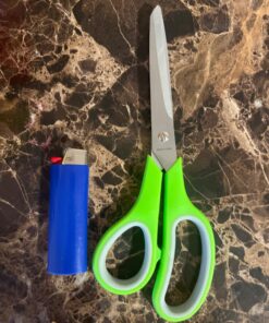 Amazon Basics Multipurpose, Comfort Grip, PVD Coated, Stainless Steel Office Scissors, 3-Pack, Purple, Green & Gray 29 71KFJzUnoL