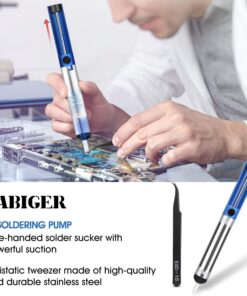 Soldering Iron Kit Electronics, 60W Adjustable Temperature Soldering Iron with Tips Desoldering Pump Solder Wire Tube Soldering Iron Holder Tool Carrying Case 39 71KGZXVjXL