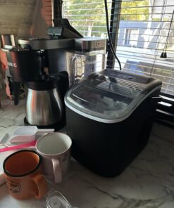 COWSAR Ice Maker Countertop, Portable Ice Machine with Self-Cleaning, 26.5lbs/24Hrs, 9 Bullet Ice Cubes in 6 Mins, Ice Basket and Scoop, Ideal for Home, Kitchen, Bar, Camping 26.5LBS / 24H Black 1 29 71KHxvWEavL