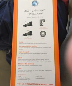 AT&T 210 Basic Trimline Corded Phone, No AC Power Required, Wall-Mountable, Black 55 71KIBLkYCsL