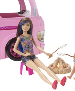 Barbie Camper, Doll Playset with 50 Accessories, Includes Waterslide, 2 Hammocks, Canopy Bed & Fireplace, Dream Camper (Amazon Exclusive) Standard Packaging 19 71KIQ17zzUL