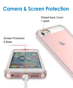 JETech Case for iPhone SE 2016 (Not for 2020), iPhone 5s and iPhone 5, Non-Yellowing Shockproof Phone Bumper Cover, Anti-Scratch Clear Back (Clear) 32 71KIXkYZRwL