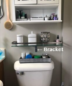 Organize It All Wall Mounting Glass Shelf with Nickle Finish and Rail 37 71KJA9suhDL