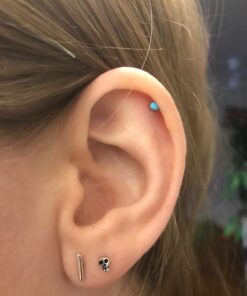 Rhodium Plated Sterling Silver Womans Tiny Skull Stud Earrings Rhodium Plated 34 71KJtbe7ZGL