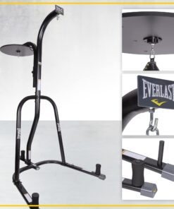 Everlast Steel Heavy Punching Bag Stand Workout Equipment for Kickboxing, Boxing, and MMA Training with 3 Plate Pegs and 100 Pound Capacity Black 43 71KKpRktP4L