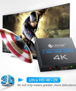 eSynic HDMI Splitter 4K HDMI Splitter 1 in 2 Out HDMI Splitters Box Power HDMI Splitter for Dual Monitors Hdcp Bypass HDMI Splitter Supports Full HD 1080P 4K @ 30Hz for PS4 Fire Stick HDTV etc Style-B 18 71KL9xabjeL