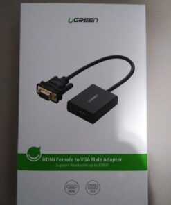 UGREEN HDMI to VGA, HDMI to VGA Adapter Connector(Female to Male) with 3.5mm Audio Jack Compatible with Monitor, PC, Xbox, TV Stick, Raspberry Pi, Nintendo Switch, Roku, Computer, Laptop 34 71KLCS54xL