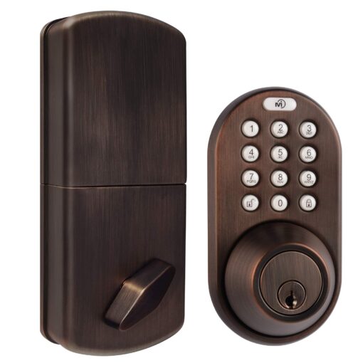 MiLocks TF-02OB Digital Deadbolt Door Lock with Electronic Keypad for Exterior Doors, Oil Rubbed Bronze