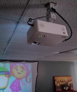 WALI Universal Projector Mount, Projector Ceiling Mount with 25.6'' Extendable Arms, Projector Mounting for Ceiling Adjustable Height Holds up to 44 lbs Projector Holder/Hanger (PM-001-W), White 39 71KObhHGBeL