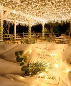 Brizled Solar String Lights, 2 Pack Each 66ft 200 LED Solar Fairy Lights, 8 Modes Outdoor Solar Fairy Lights String with Memory, Waterproof Solar Twinkle Lights for Christmas Garden Party, Warm White 29 71KP4nChDsL