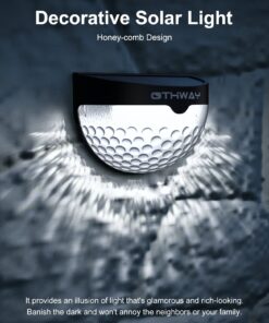 OTHWAY Solar Fence Post Lights Wall Mount Decorative Deck Lighting, Black, 4 Packs 26 71KQ1slG1CL