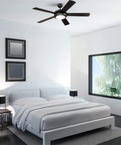 Westinghouse Lighting 7224200 Comet Indoor Ceiling Fan with Light, Matte Black Indoor Only LED 27 71KRACFVAeL