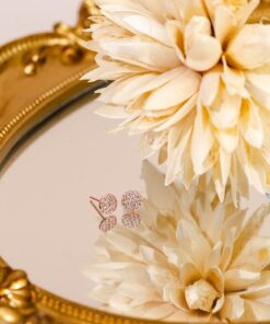 PAVOI 14K Gold Plated Sterling Silver Post Stud Earrings for Women | Pave CZ Mini Disc | Gold Earrings for Women Rose Gold 22 71KRvmb1G6S