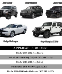 Alternative view of Audio Air Conditioning Button Cover Decoration Twist Switch Ring Trim Interior Accessories for Jeep Wrangler JK 2011-2018/10-17 Patriot/ 11-16 Compass/ 08-12 Liberty for Dodge Challenger 08-14(White) White