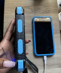 Power-Bank-Portable-Solar-Charger-30000mAh Battery Pack with Emergency LED Flashlight & 2x2.1A USB-A Output Ports Compatible with iPhone 14/13 Series, Samsung, and More, Perfect for Hiking, Camping Blue&Black 33 71KUQmg9IL