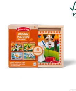 Melissa & Doug Pets 4-in-1 Wooden Jigsaw Puzzles in a Storage Box (48 pcs) - FSC-Certified Materials 28 71KUeiUjTL