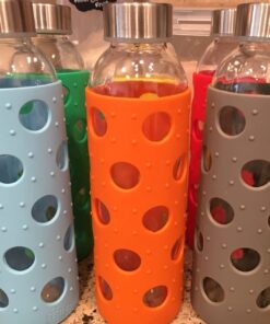 Brieftons Glass Water Bottles With Caps: Clear, 6 Pack, 18 Oz, Leakproof Lids, Premium Soda Lime, Best As Reusable Drinking Bottle, Sauce Jar, Juice Beverage Container, Kefir Kit, With Cleaning Brush 40 71KVz4bMd4L